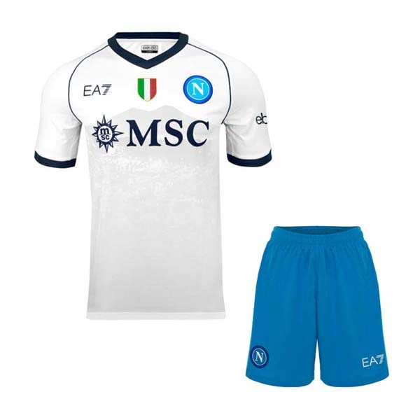 Camiseta Napoli Segunda Equipación Niño 2023/2024 Blanco